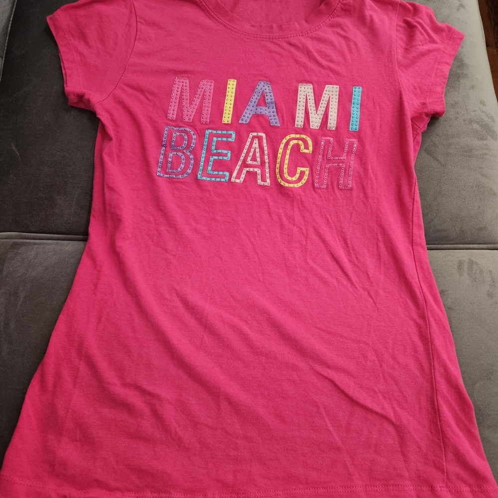 Sunny Girl Hot Pink Miami Beach Tee